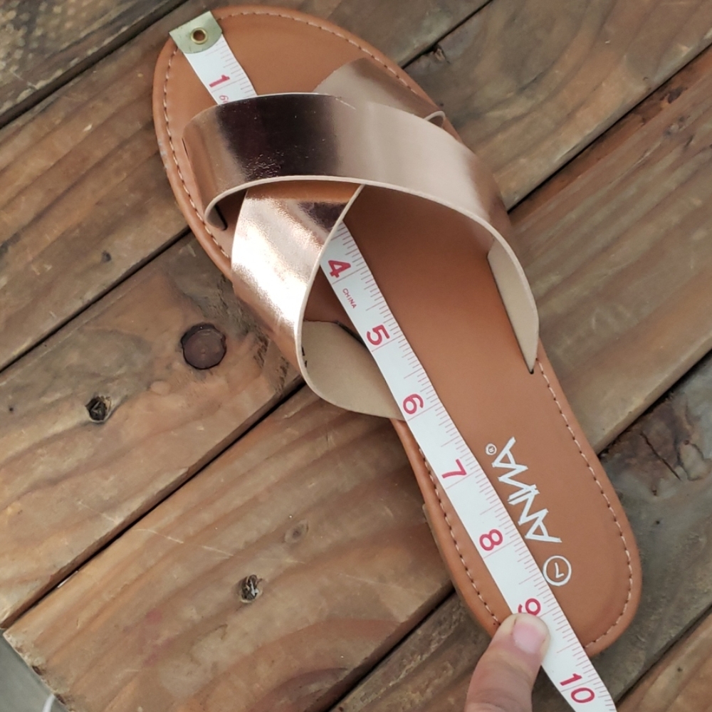 Criss cross rose gold slides - Picture 6 of 6